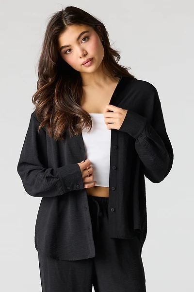 Flowy Oversized Button-Up Top