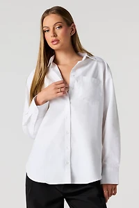 Oversized Button-Up Collared Top