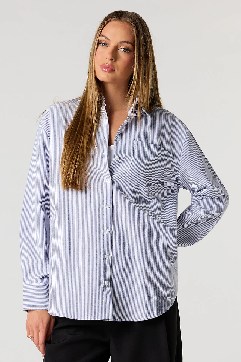 Oversized Button-Up Collared Top