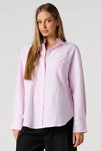 Oversized Button-Up Collared Top