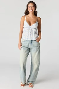 Floral Surplice Babydoll Tank