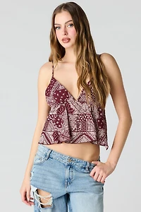 Printed Babydoll Top