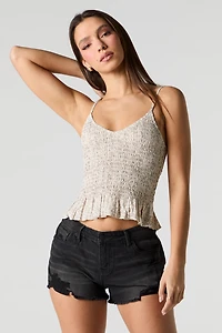 Camisole smockée à basque