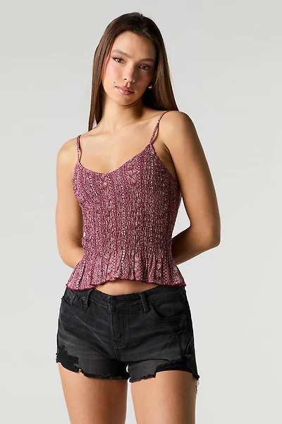 Camisole smockée à basque