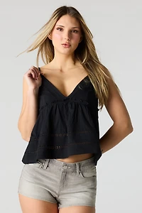 Lace Trim Babydoll Tank