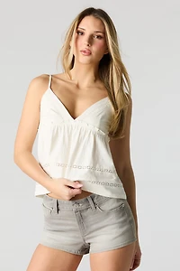 Débardeur de style nuisette avec liséré dentelle