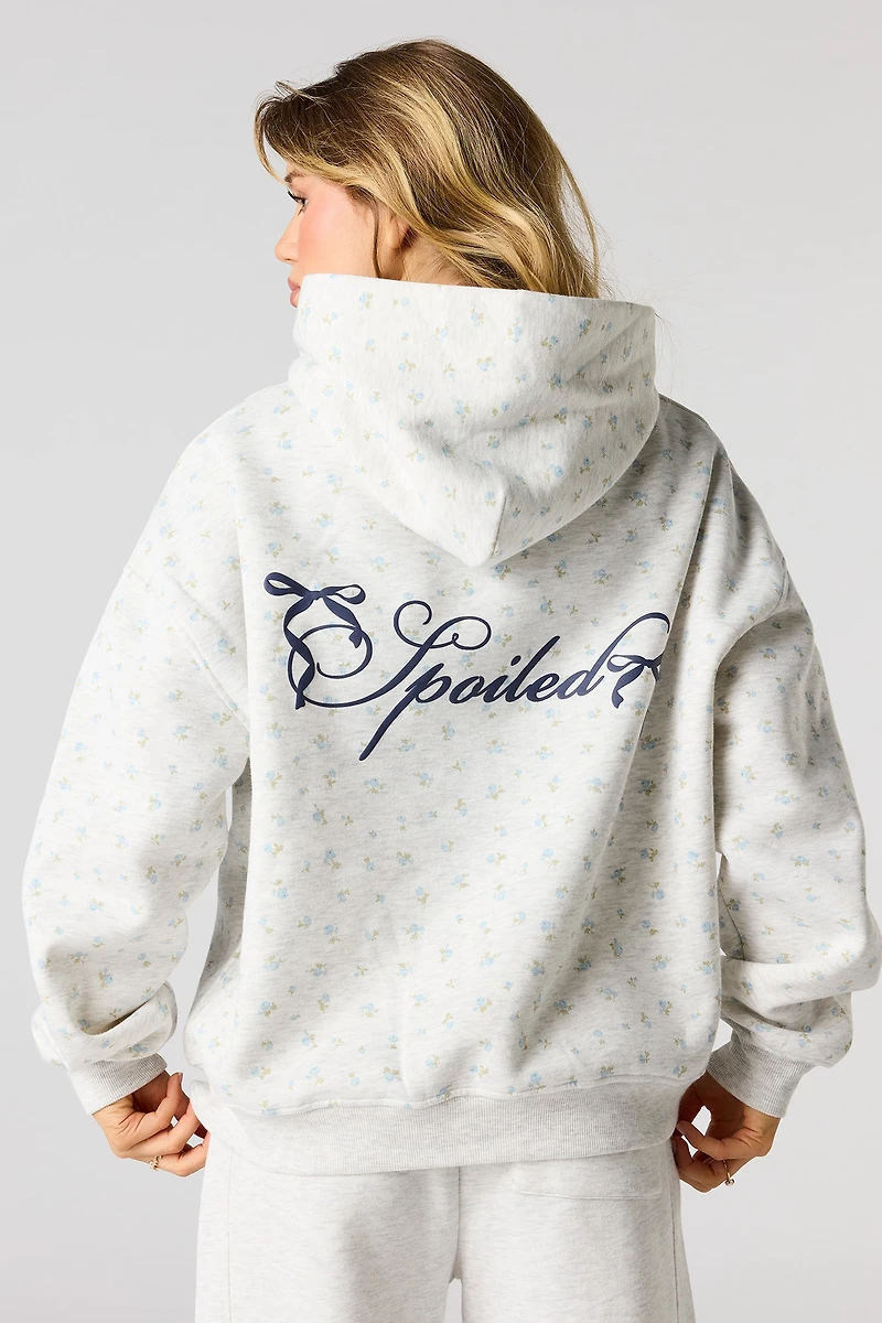 Spoiled Puff Print Boxy Fleece Hoodie