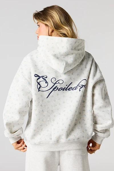 Spoiled Puff Print Boxy Fleece Hoodie