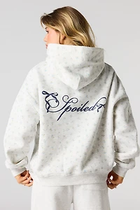 Spoiled Puff Print Boxy Fleece Hoodie