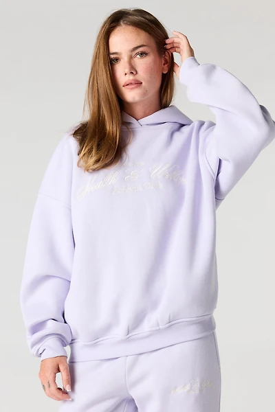 Health & Wellness Embroidered Boxy Fleece Hoodie