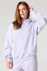 Health & Wellness Embroidered Boxy Fleece Hoodie