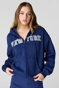 Haut carré à capuchon imprimé avec glissière