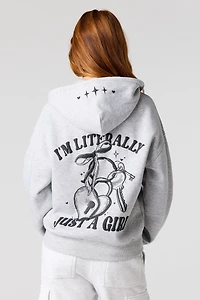 Puff Print Boxy Zip-Up Hoodie