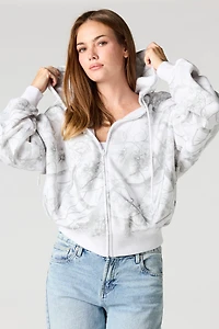 Boxy Fleece Zip-Up Hoodie