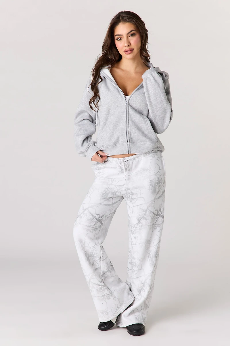 Haut carré à capuchon en molleton avec fermeture glissière