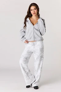 Haut carré à capuchon en molleton avec fermeture glissière