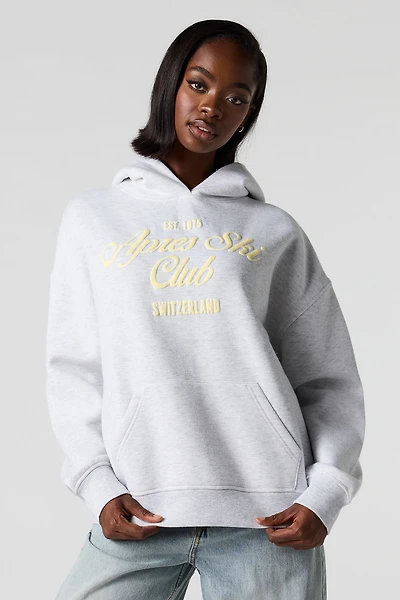 Luxe Fleece Puff Print Boxy Hoodie