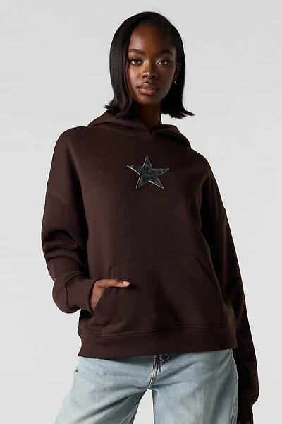 Luxe Fleece Patch Boxy Hoodie