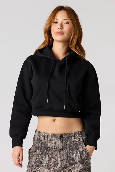 Fleece Cropped Hoodie