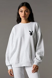 Playboy Oversized Graphic Fleece Sweatshirt