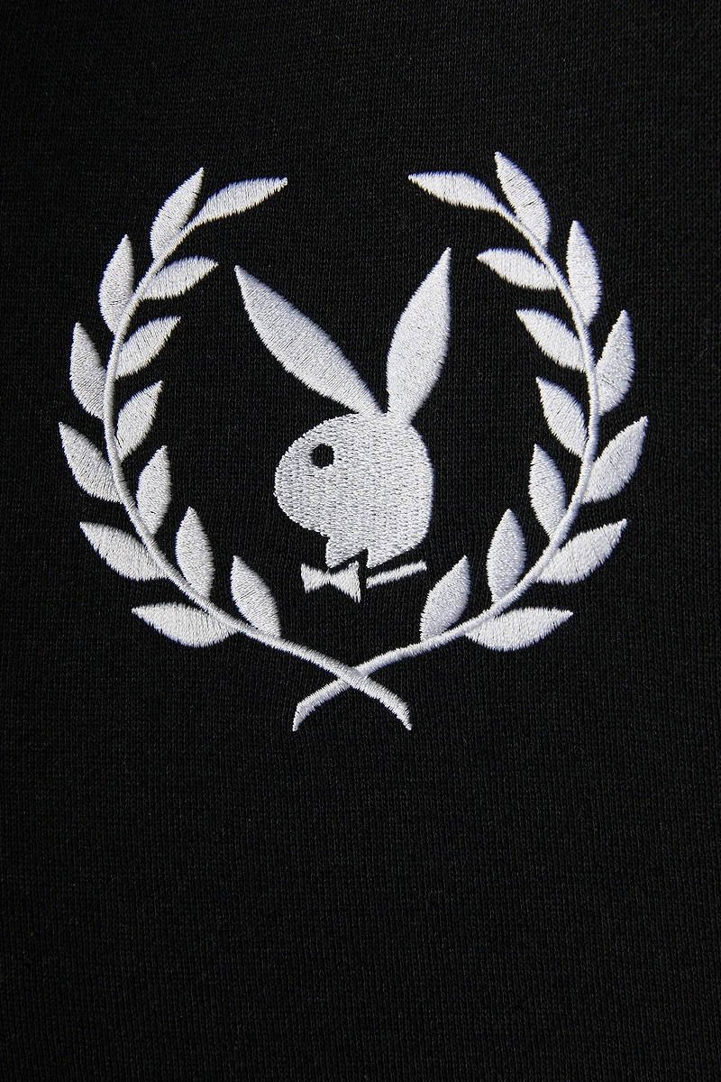 Haut à capuchon en molleton surdimensionné blocs de couleurs et broderie Playboy