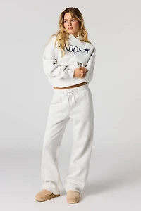 London Graphic Wide Leg Fleece Sweatpant