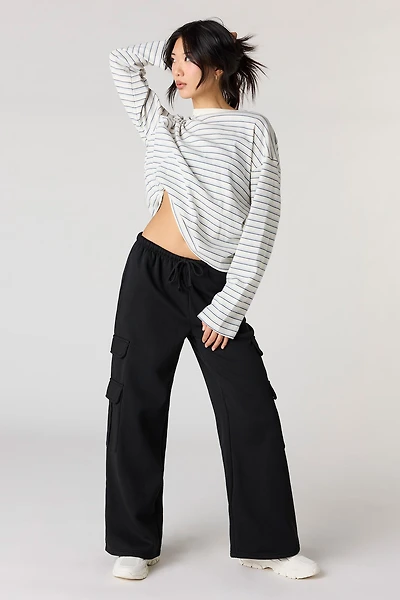 Fleece Low Rise Baggy Cargo Sweatpant