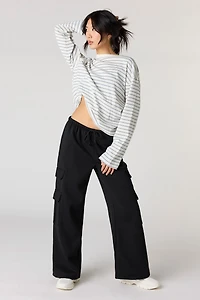 Fleece Low Rise Baggy Cargo Sweatpant