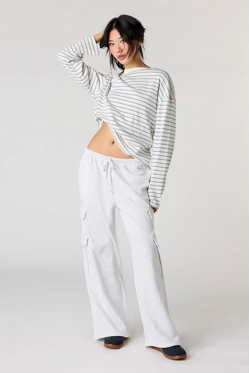 Fleece Low Rise Baggy Cargo Sweatpant