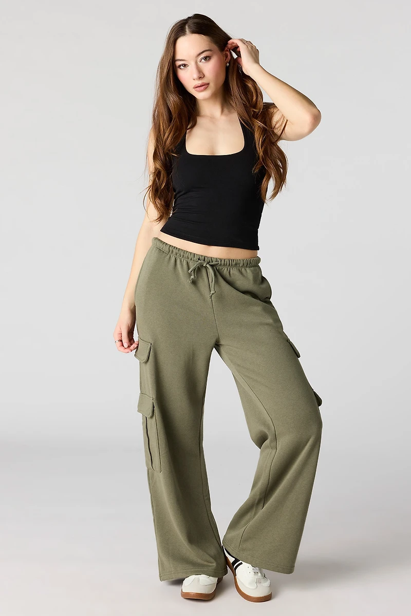 Fleece Low Rise Baggy Cargo Sweatpant