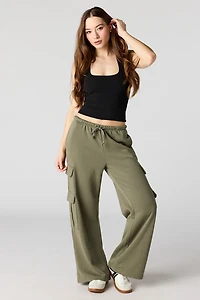 Fleece Low Rise Baggy Cargo Sweatpant