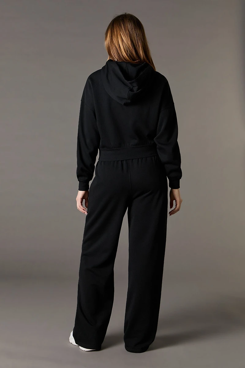 Pantalon en molleton à jambe large et imprimé Playboy