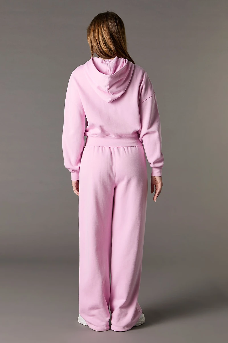 Pantalon en molleton à jambe large et imprimé Playboy