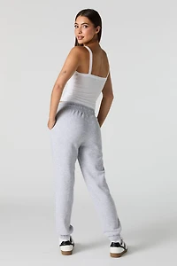 High Rise Solid Fleece Jogger