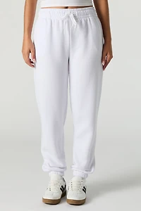 High Rise Solid Fleece Jogger