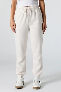 High Rise Solid Fleece Jogger
