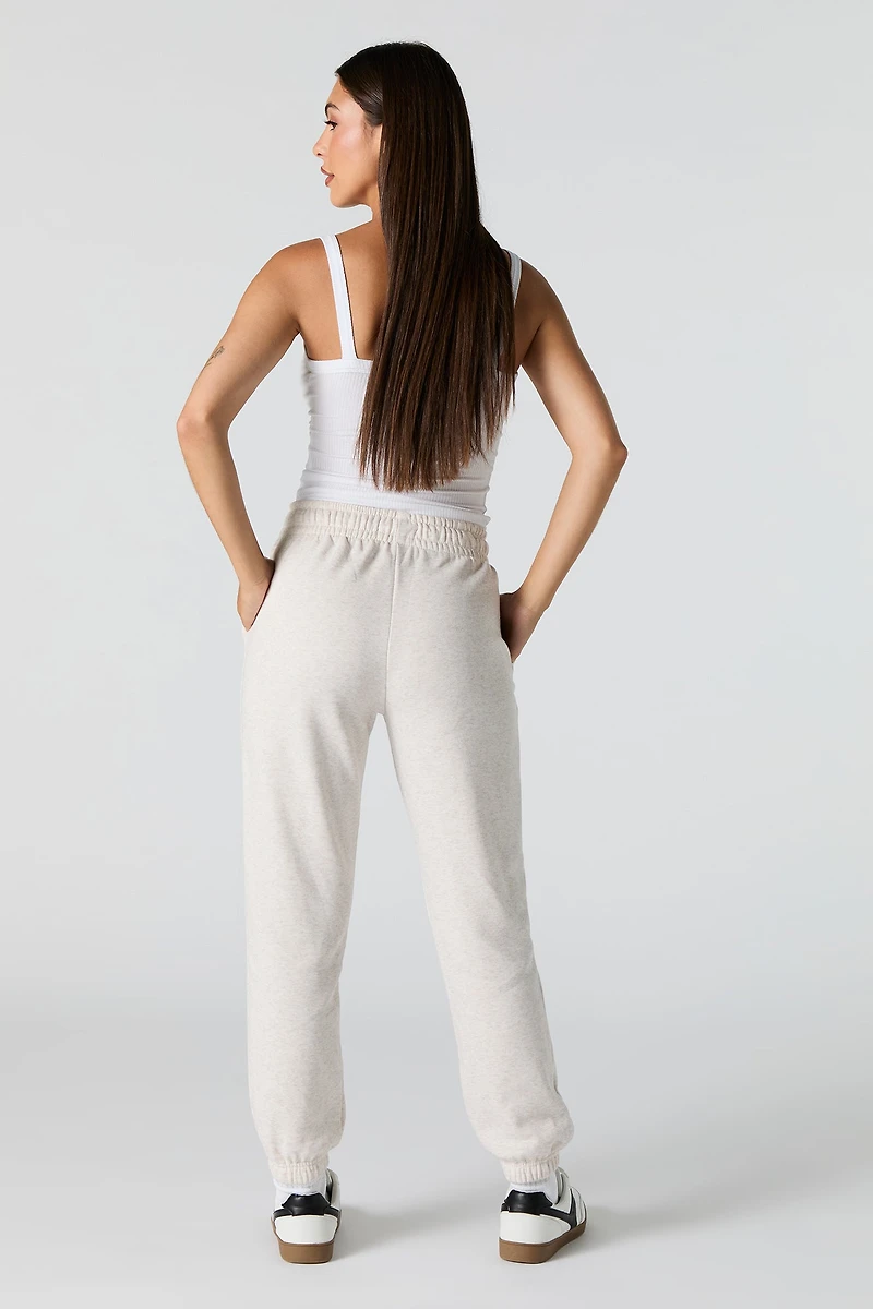 High Rise Solid Fleece Jogger