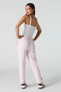 High Rise Solid Fleece Jogger