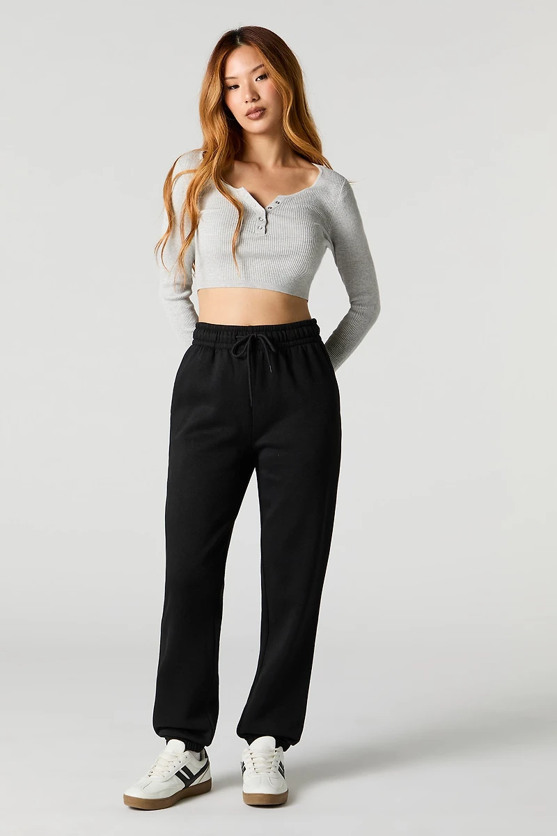 Jogger en molleton à taille haute