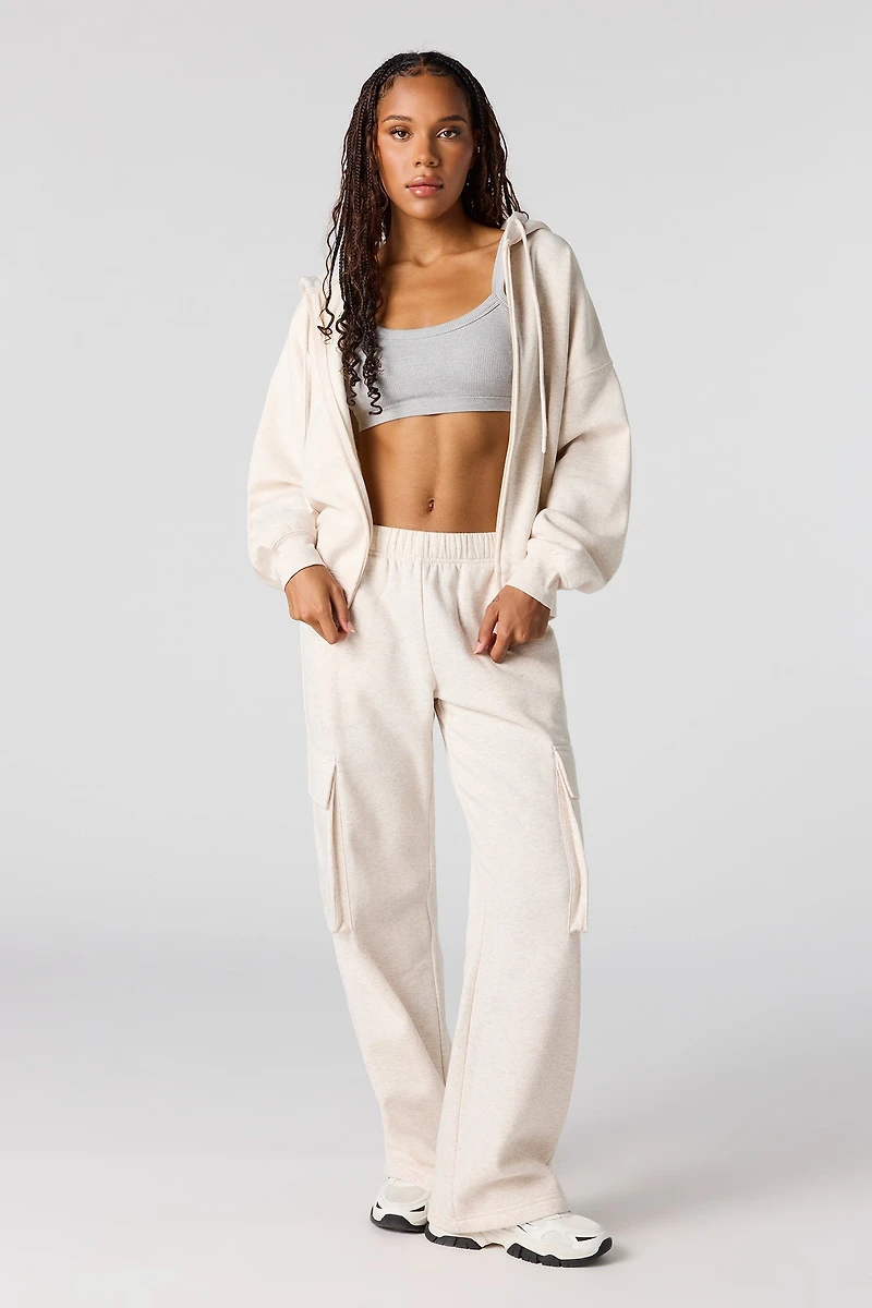 Pantalon d'entraînement cargo en molleton à jambe large