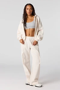 Pantalon d'entraînement cargo en molleton à jambe large