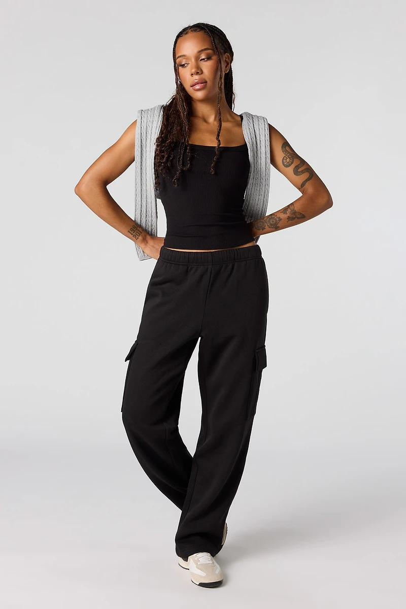 Wide Leg Cargo Sweatpant