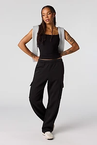 Wide Leg Cargo Sweatpant