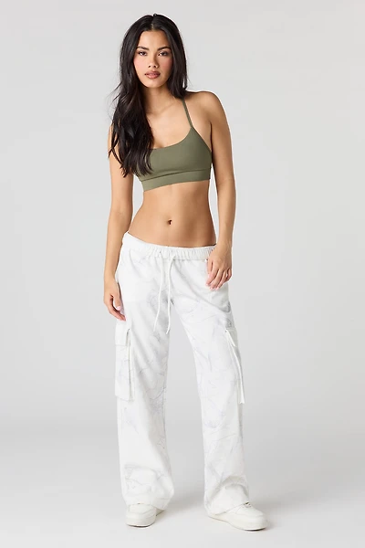 Pantalon d'entraînement cargo à jambe large en molleton