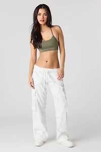 Pantalon d'entraînement cargo à jambe large en molleton