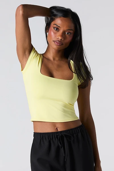 Contour Square Neck Cap Sleeve Top