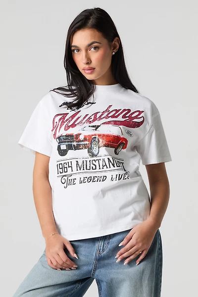 T-shirt de coupe garçonne à imprimé Ford 1964 Mustang GT