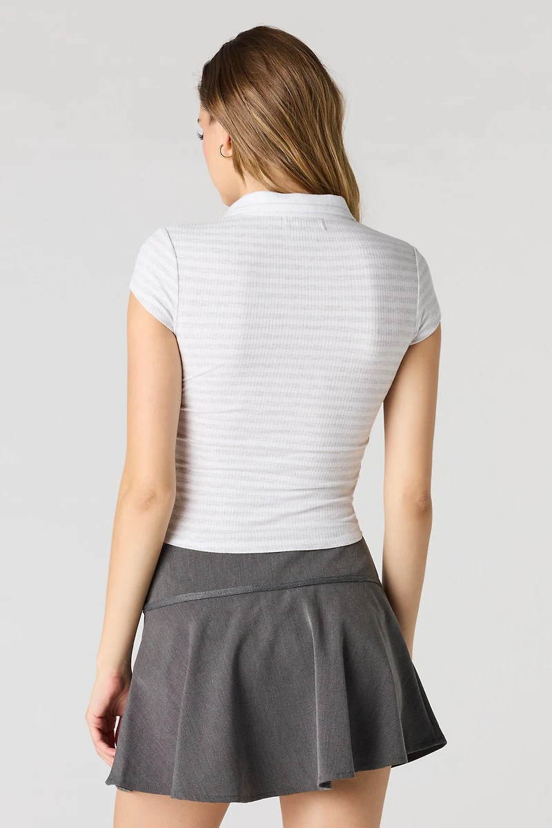 Ribbed Collared T-Shirt