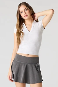 Ribbed Collared T-Shirt