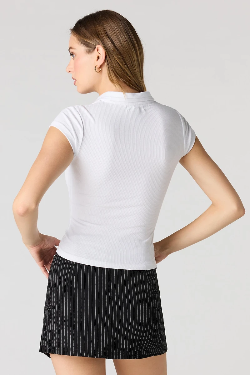 Ribbed Collared T-Shirt